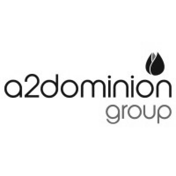 The name A 2 Dominion Group with a tulip symbol