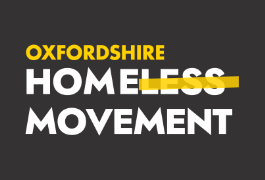 oxfordshire homeless movement. The letters L E and S are crossed out.