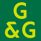 The letters G & G in bright shade on dark background