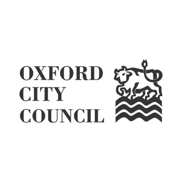 Oxford City Council. An Ox walking near a river.